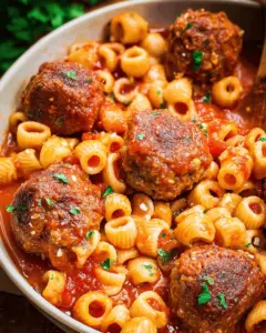 Homemade Spaghettios and Meatballs