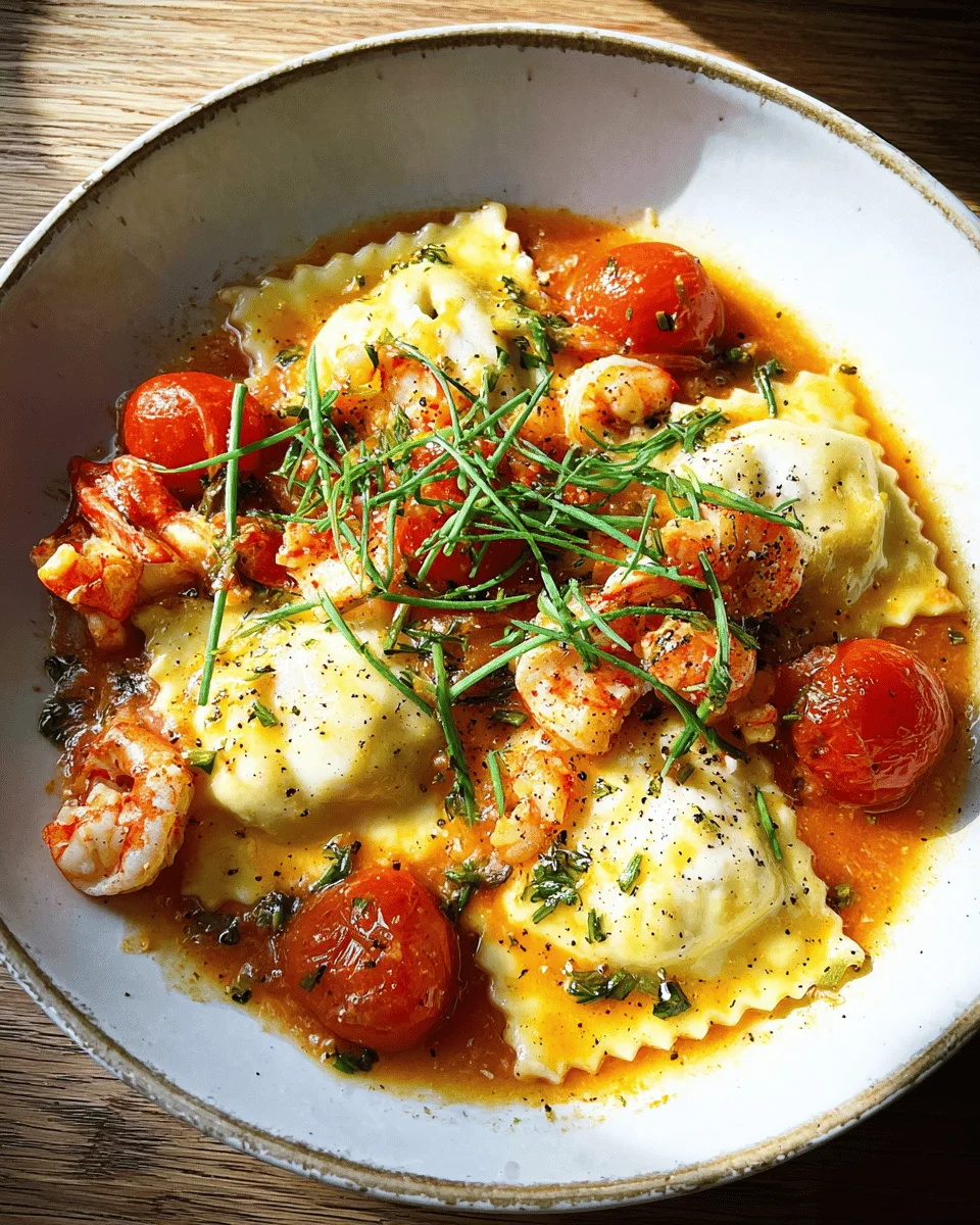 Ravioli in Crayfish Tomato Sauce
