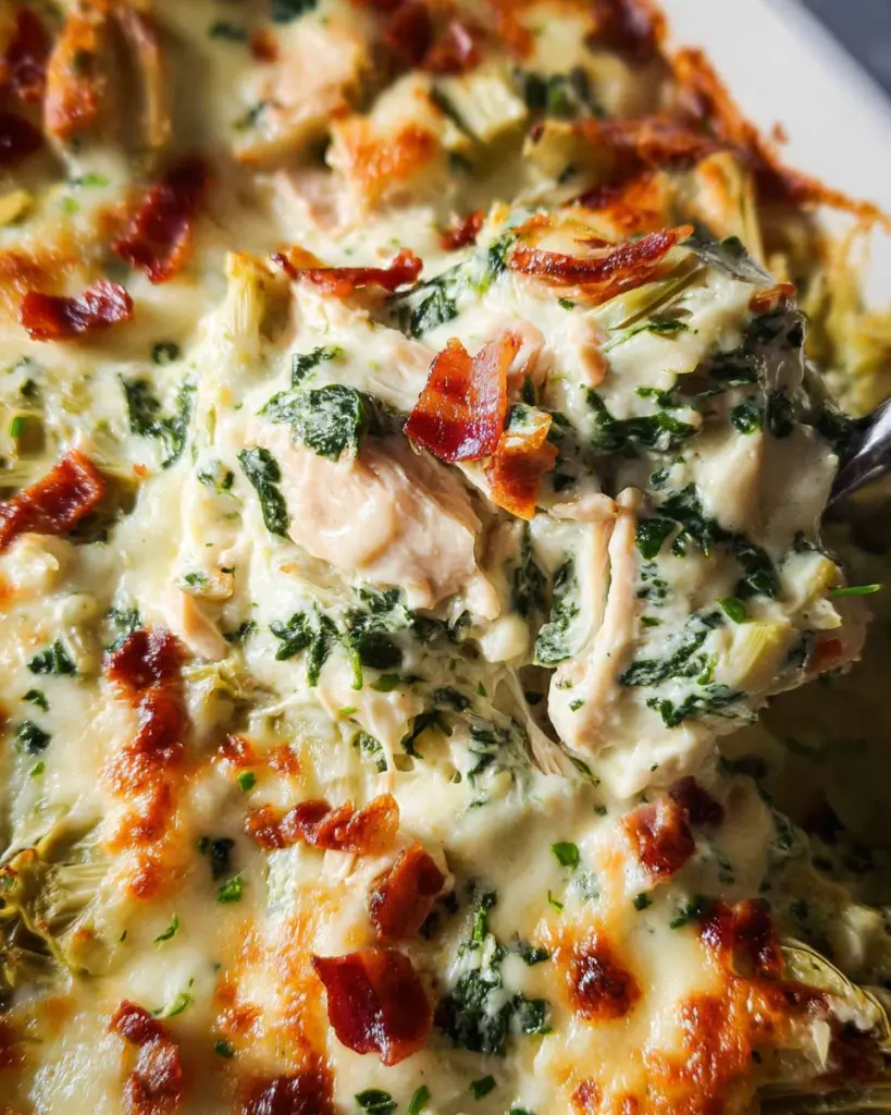 Spinach Artichoke Chicken Casserole