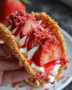 Strawberry Crunch Cheesecake Tacos