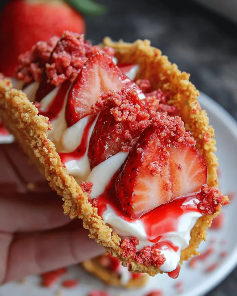 Strawberry Crunch Cheesecake Tacos