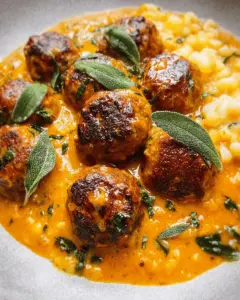 Turkey Meatballs in Pumpkin Sage Sauce