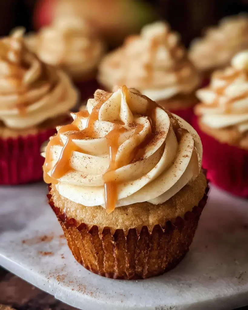 Apple Cider Cupcakes with Spiced Buttercream Frosting