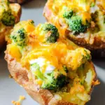 Broccoli and Cheddar Potato Skins