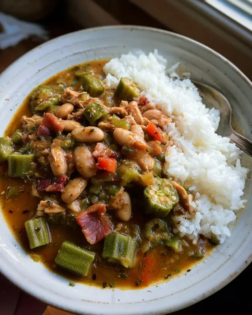 Crockpot Speckled Butter Beans and Okra Stew