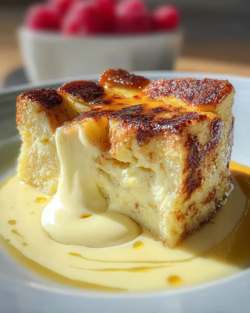 Custard Bread Pudding with Vanilla Sauce