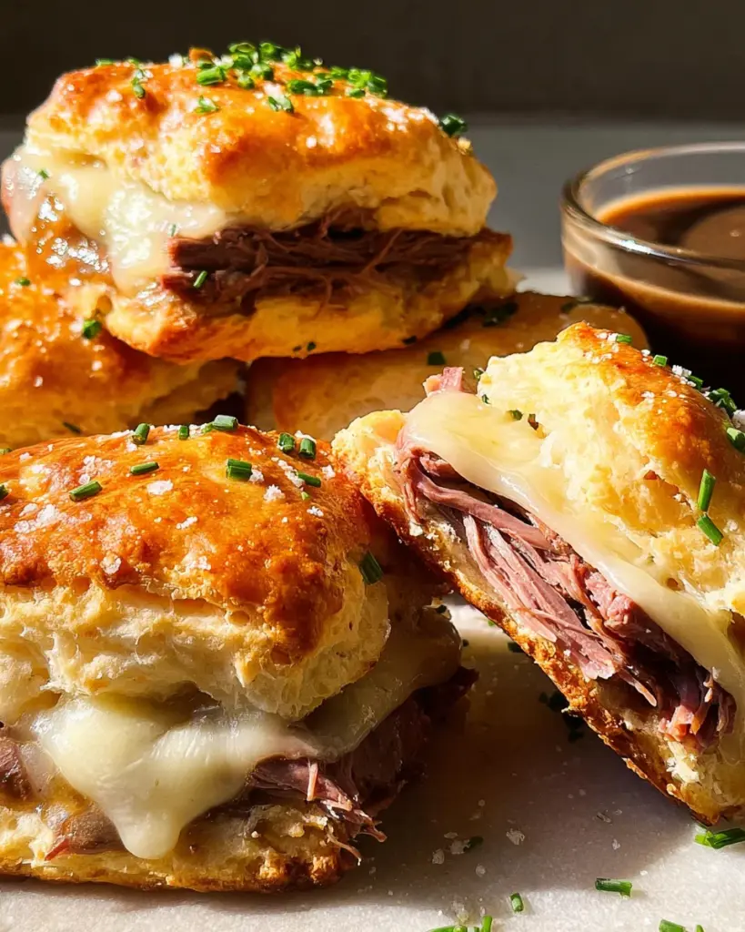 French Dip Stuffed Biscuits