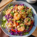 Fresh Spring Roll Salad with Creamy Peanut Ginger Dressing