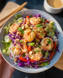 Fresh Spring Roll Salad with Creamy Peanut Ginger Dressing