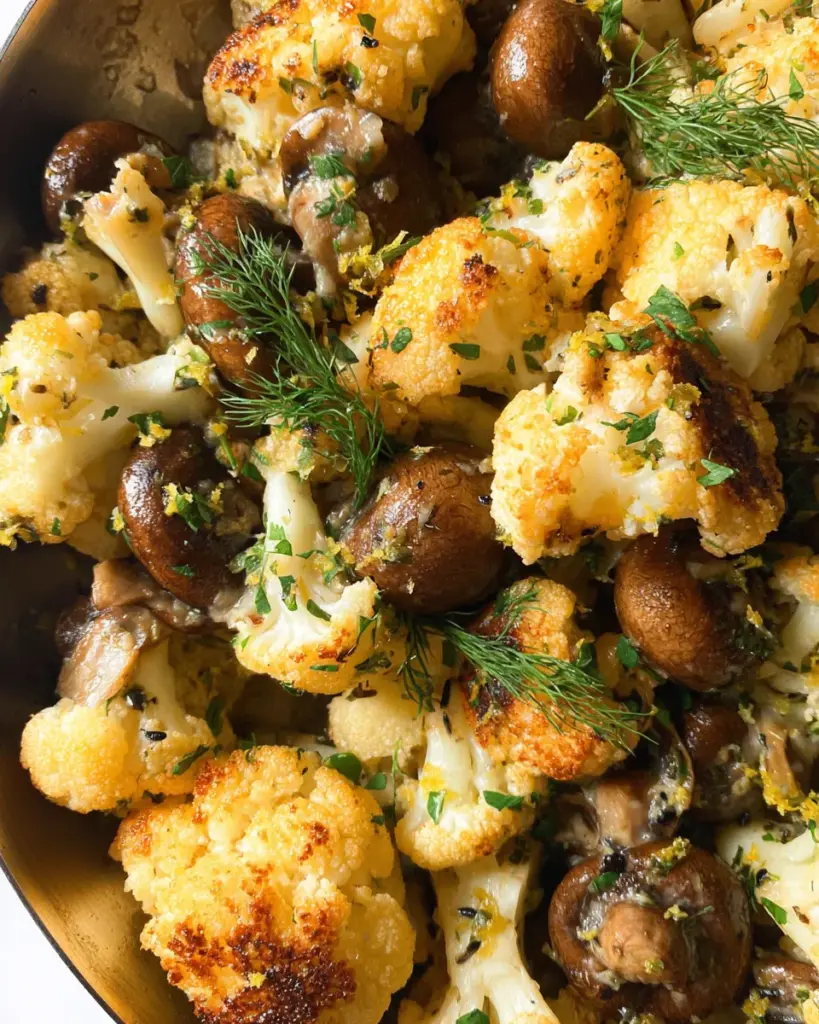 Garlic Butter Cauliflower Mushroom Recipe