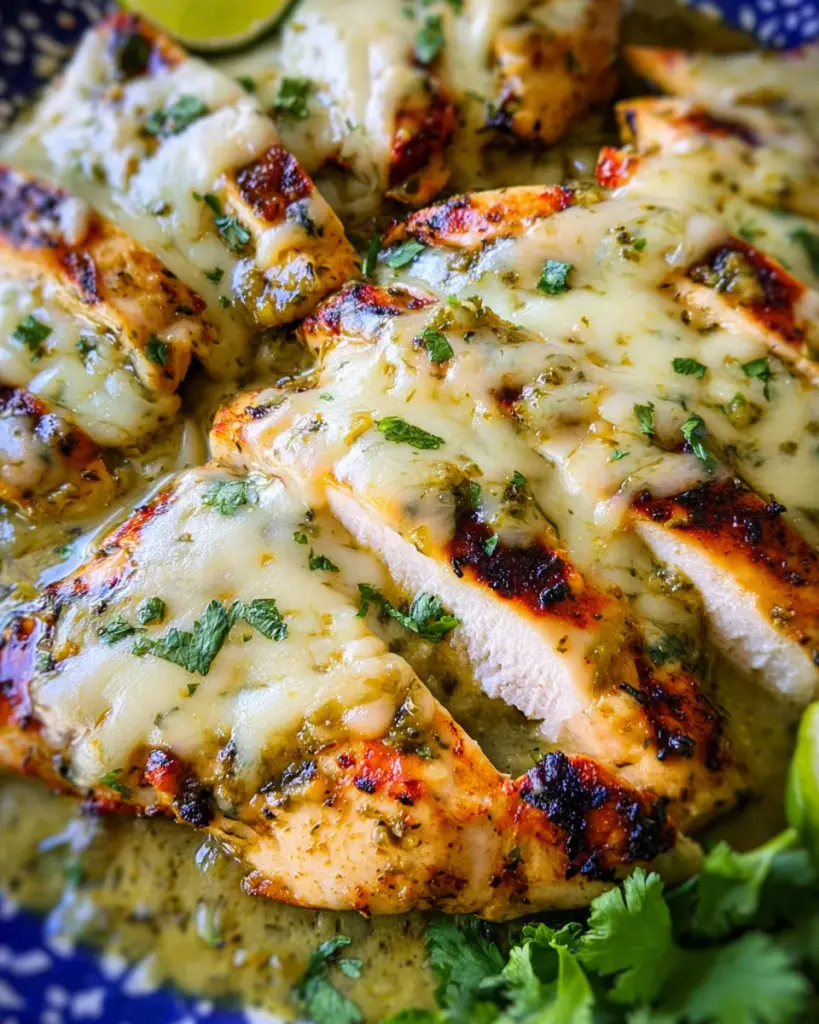 Grilled Salsa Verde Chicken with Pepper Jack