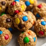 Monster Cookie Oatmeal Peanut Butter Balls with M&Ms