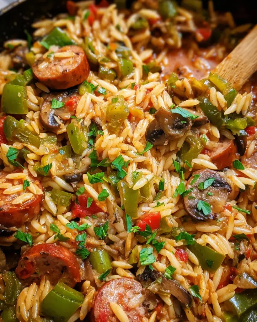 One-Pan Orzo and Chicken Sausage Recipe