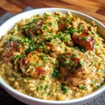 One Pan Smothered Chicken and Rice