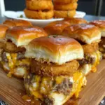 Onion Ring Cheeseburger Sliders