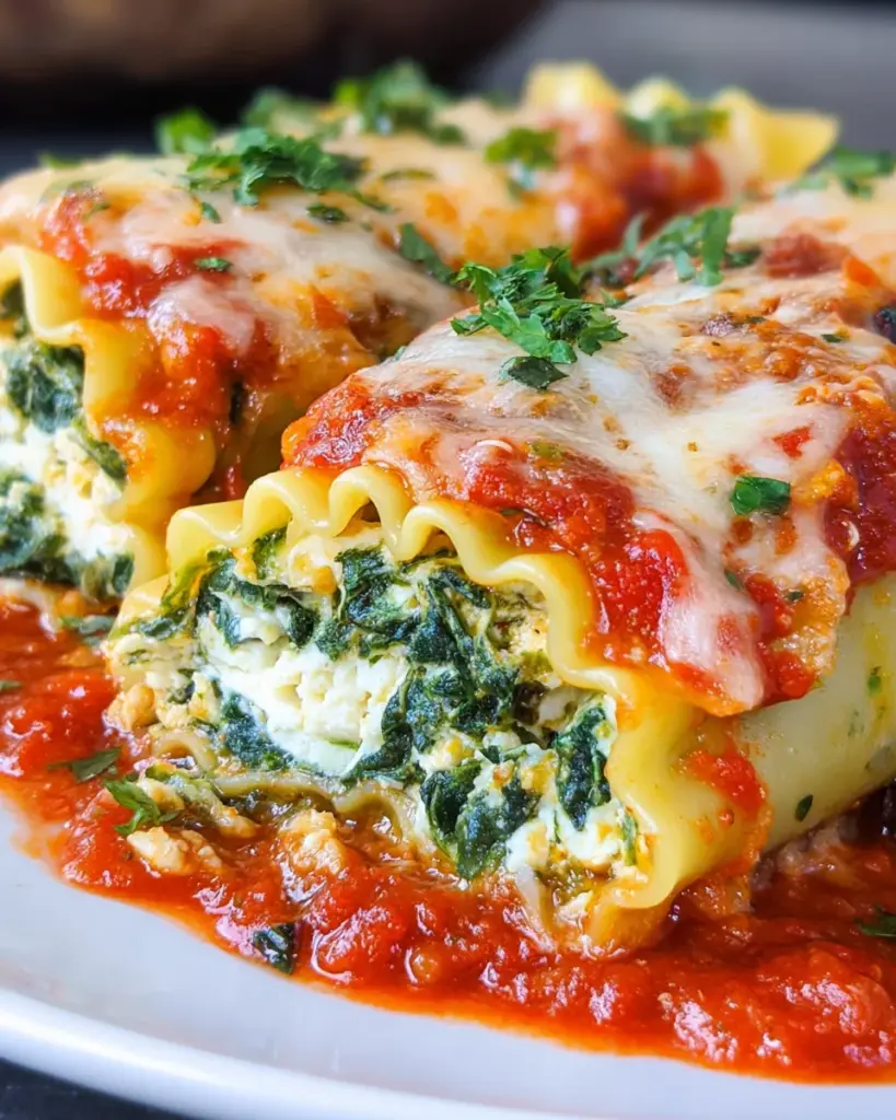 Spinach Lasagna Roll Ups