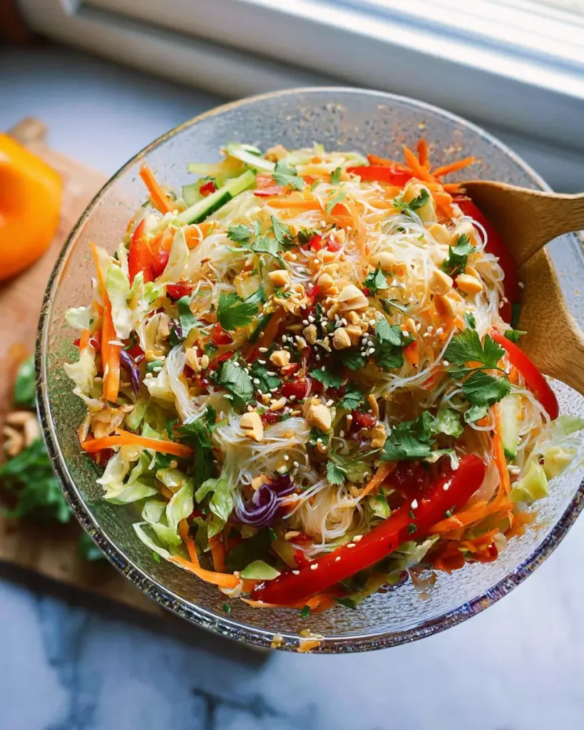 Spring Roll Salad with Spicy Ginger Dressing