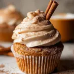 Vanilla Chai Pumpkin Latte Cupcakes with Cinnamon Brown Sugar Frosting