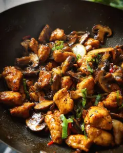 Black Pepper Mushroom Chicken Stir Fry