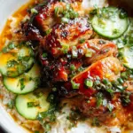 Caramelised Soy Chicken in Garlic Ginger Broth with Rice