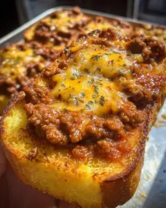 Cheesy Sloppy Joe Garlic Toast