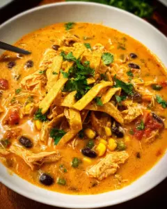 Crock Pot Creamy Chicken Tortilla Soup