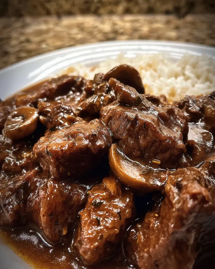 Crockpot Beef Tips & Gravy