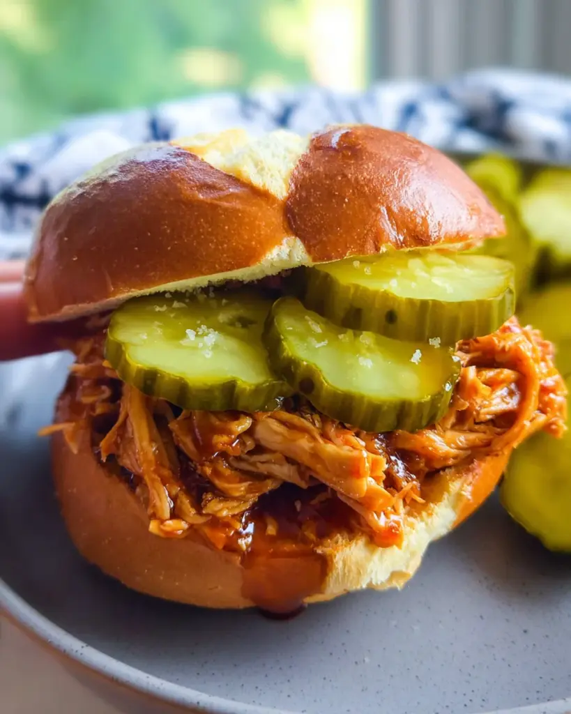 Crockpot Hot Honey Chicken Sandwich