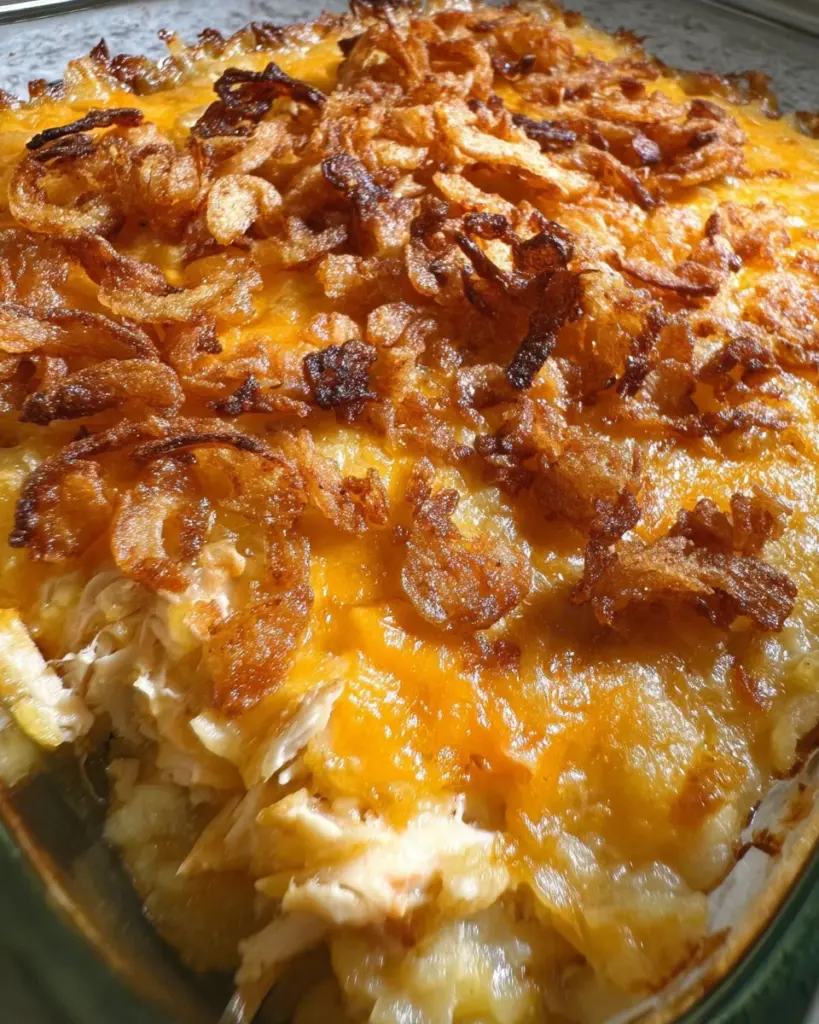 French Onion Chicken Hashbrown Casserole
