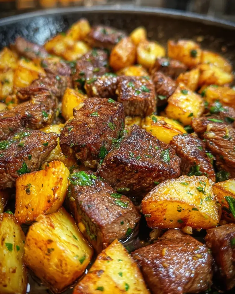 Garlic Butter Steak Bites & Potatoes