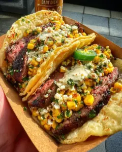 Grilled Elote Steak Tacos