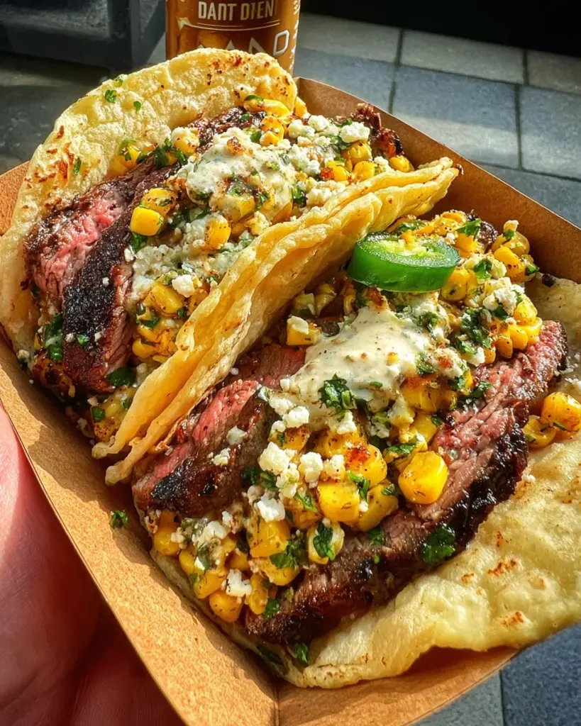 Grilled Elote Steak Tacos