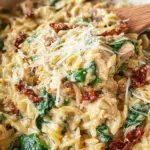 Slow Cooker Creamy Tuscan Chicken Orzo