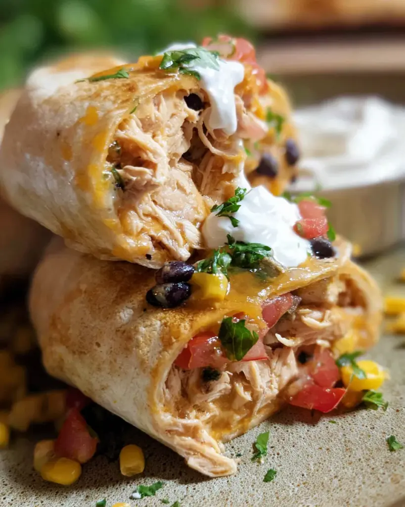 Air Fryer Southwest Chicken Burritos