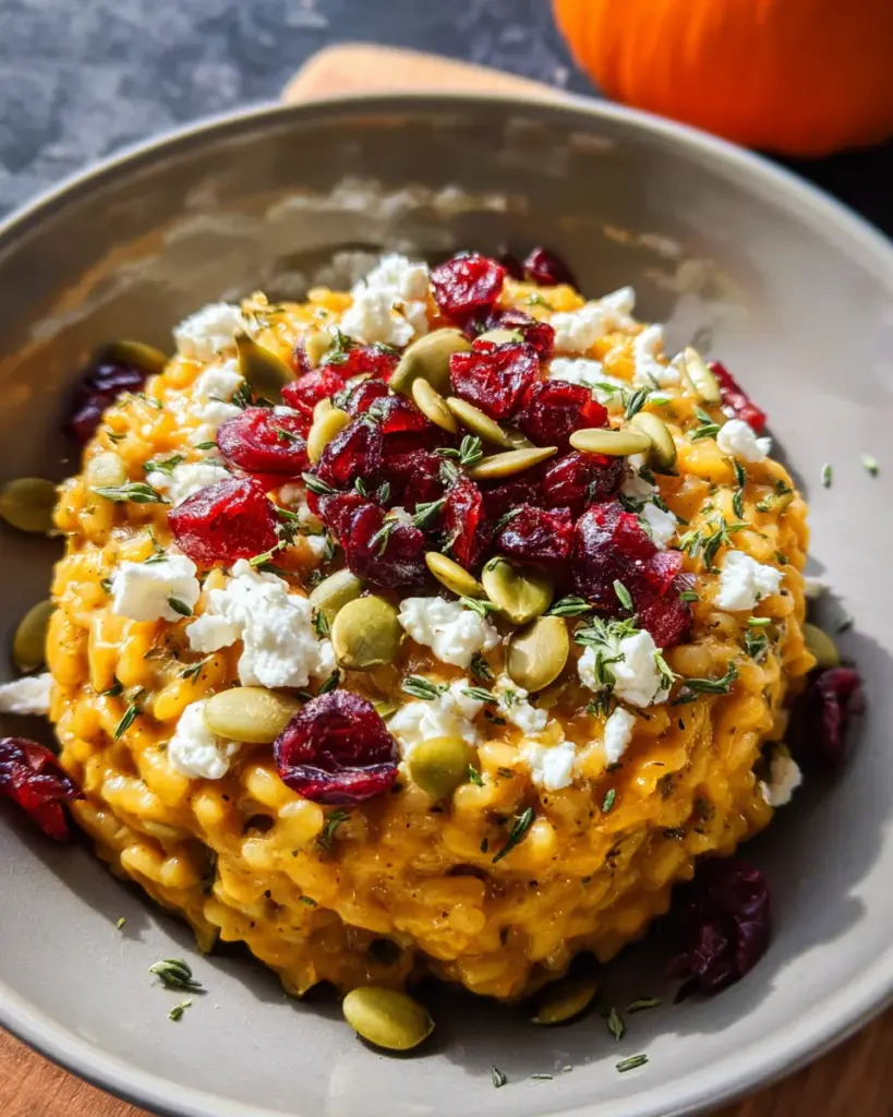 Baked Pumpkin Goat Cheese Risotto