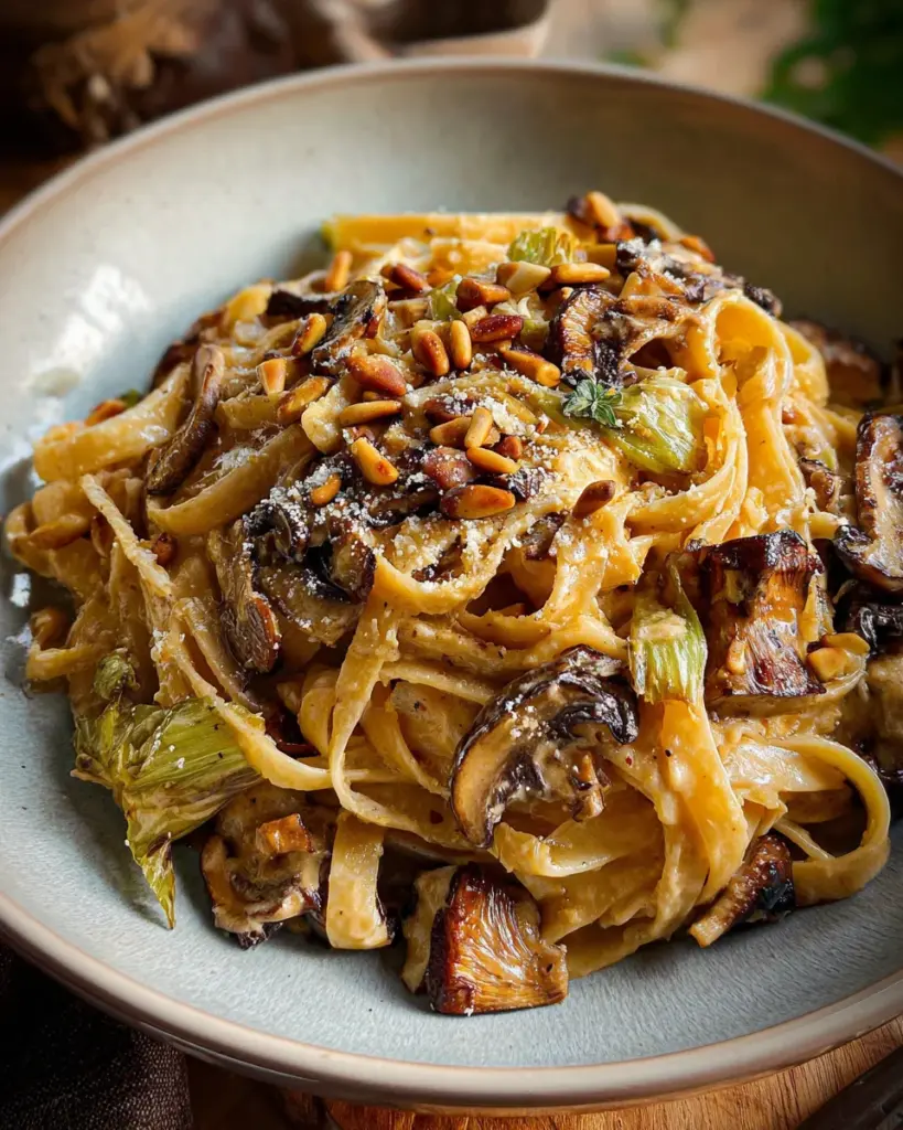 Caramelized Leek and Mushroom Gruyere Pasta