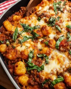 Cheesy Bolognese Gnocchi Bake