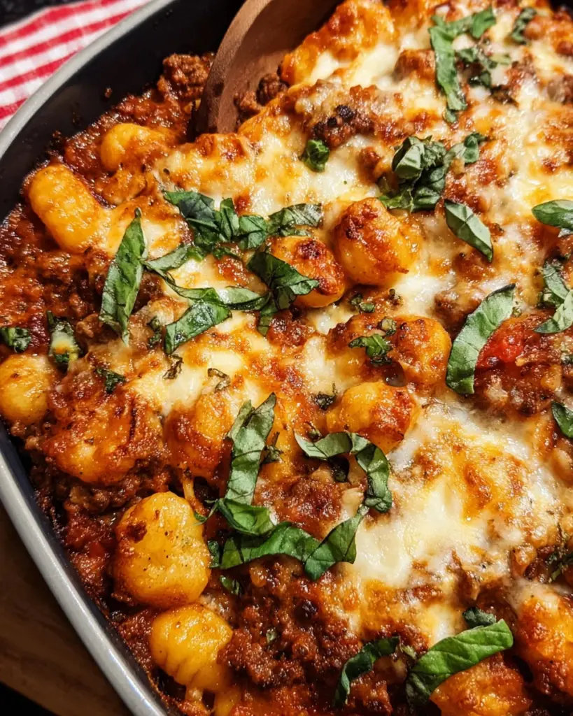 Cheesy Bolognese Gnocchi Bake