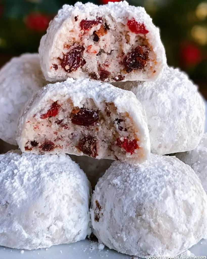 Cherry Snowball Cookies