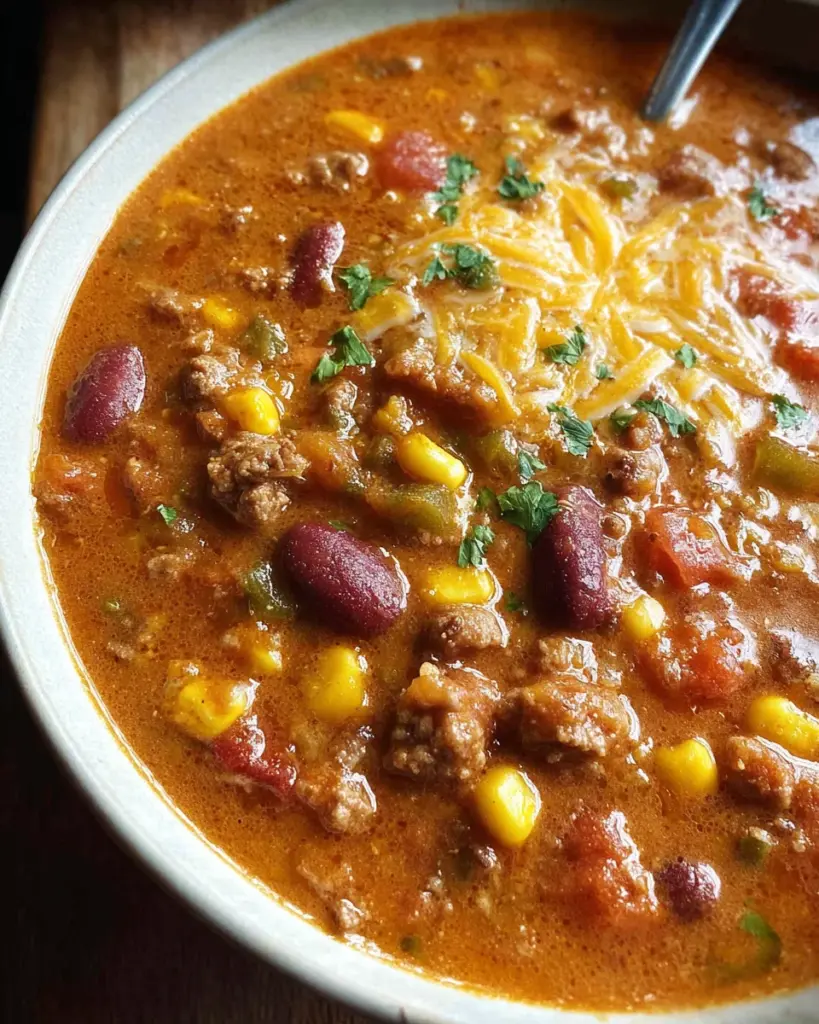 Creamy Beef Taco Soup