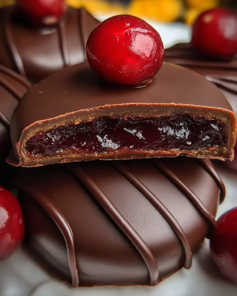 Dark Chocolate Covered Cranberry Sauce Bites