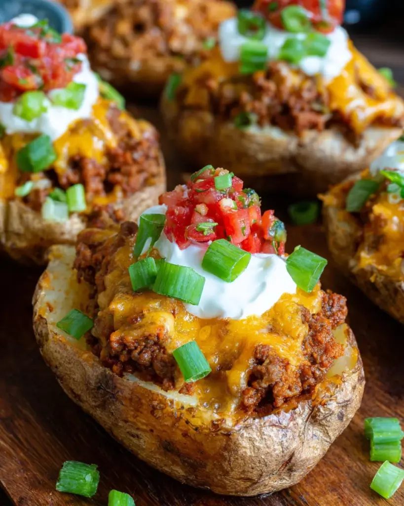 Double Stuffed Taco Potatoes