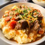 Fall Apple Cider Stew over Mashed Potatoes