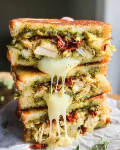 MEGA Chicken Pesto Grilled Cheese Sandwich