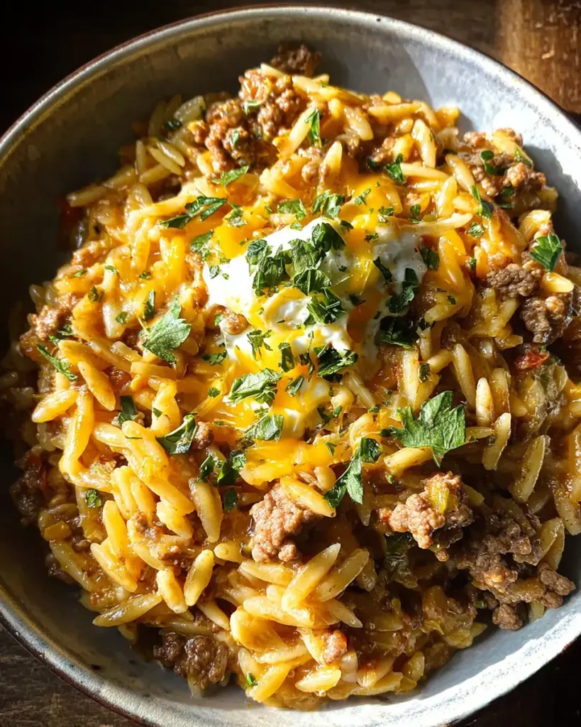 One-Pot Cheeseburger Orzo