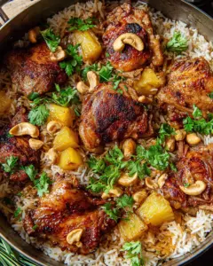 One Pot Hawaiian Chicken with Coconut Rice