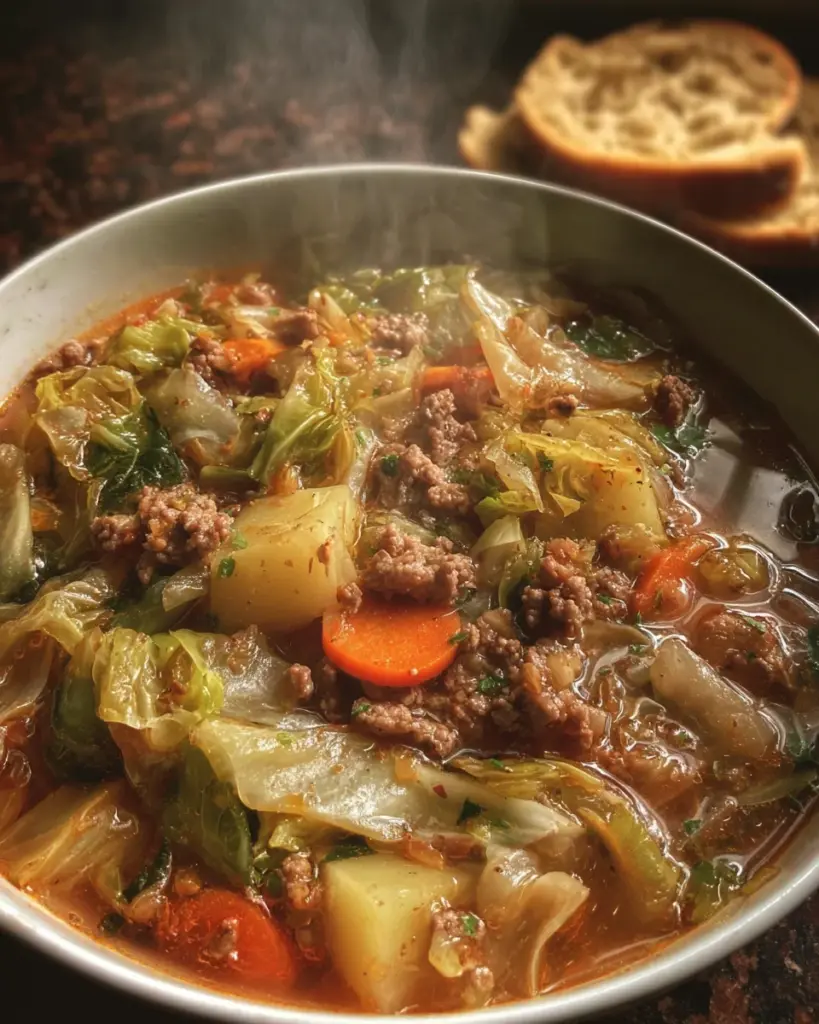 Cabbage Soup with Ground Beef