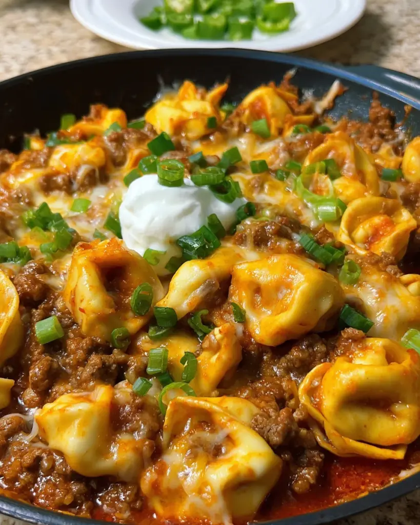 Cheesy Taco Tortellini Skillet