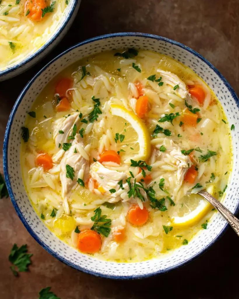 Lemon Chicken Orzo Soup
