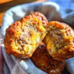 Sausage Egg and Cheese Breakfast Muffins with Grits